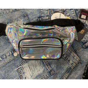 Metallic Faux Leather Fanny Pack